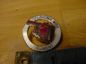 VTG BOWLING PIN PINBACK - OKLAHOMA WBA STATE TOURNAMENT - Picture 1 of 2