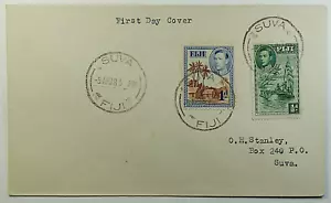 1938 FDC Fiji King George VI Coronation to Suva First Day Cover SG #249a-249ba - Picture 1 of 2