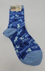 Blue Q Socks Dogs! Womens Crew Socks Size 5-10 NWT - Picture 1 of 5
