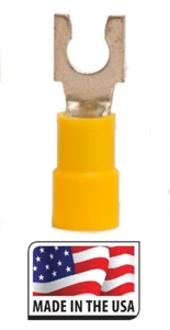 (100) 12-10 #10 Vinyl Snap Spade Fork ELECTRICAL CONNECTOR MADE IN USA - Picture 1 of 1