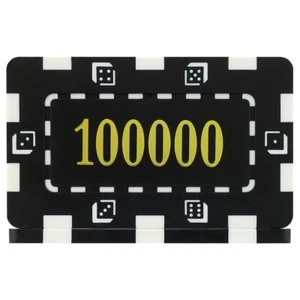 10 x Dice Numbered Black 100000, 32g ABS Poker Plaques - END OF LINE - Picture 1 of 1