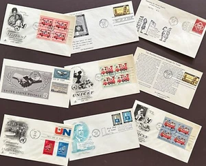 StampTLC God Country Family EE. UU. ONU Naciones Unidas UNICEF Hammerskjold Paz FDC - Imagen 1 de 7