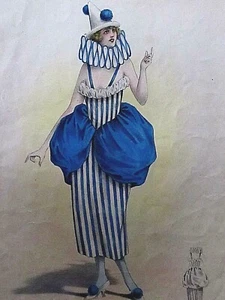 Pierrette Album de Travesti  L. Demuylder  Rare litho couleurs Art-Déco  - Picture 1 of 5