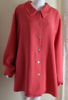 Silhouettes Sz 28 3X 4X So Pretty Classic CORAL Pink Woven Weighty Jacket - Image 1 of 4
