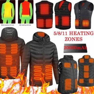 Heated Jacket Vest 20000mAh Battery Pack Electric Heating Coat for Winter Skiing - Picture 1 of 17