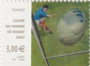 Timbre neuf 2007 Autoadhésif Coupe du Monde de Rugby en 3D - Bild 1 von 2