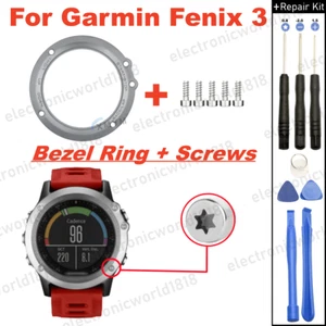 Do Garmin Fenix 3 Smart Watch Srebrna ramka Pierścień Ramka Etui ze śrubami Części - Zdjęcie 1 z 4