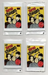 Tarjetas coleccionables Three Stooges 4 paquetes abiertos 1985 7 cartas por paquete Fantasy Card Co - Imagen 1 de 2