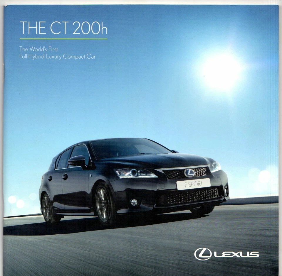 Lexus CT 200h 2012 UK Market Sales Brochure SE-I SE-L F Sport Premier - Image 1 of 1