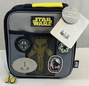 New w Tags Disney Store Star Wars Mandalorian Lunch Box Bag  Glow In The Dark - Picture 1 of 8