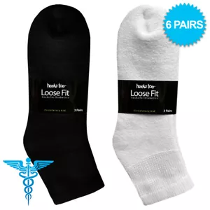 6 Paar Diabetiker Knöchelsocken lose Passform Obere Umlaufbahn unverbindliche Neuropathie - Bild 1 von 3