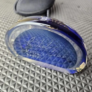 Mundgeblasener Glas Putter Blue Mallet signiert von Ray Mathews Jr 34,5" mit Headcover - Bild 1 von 9