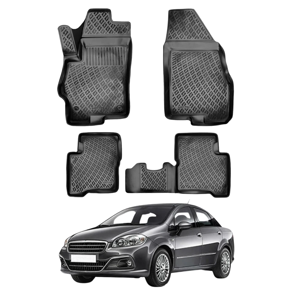 Alfombrillas Fiat Linea 2007-2025 | Alfombrilla Custom Fit Negro Foto 1 de 4