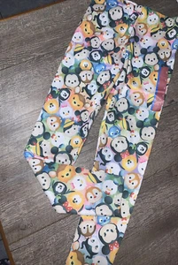 Disney's Tsum Tsum Mickey Mouse Bambi Stitch Leggings Stretch Sz L 10/12 Minnie - Picture 1 of 4
