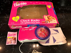 *RARE* Barbie For Girls Clock Radio with Lighted Clock Face FM  Toys 1995 NEW