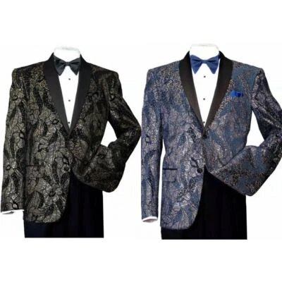 Men's Formal Tuxedo Blazer/Jacket Metallic Sequin Shawl Collar Jacket T816 - Image 1 of 2