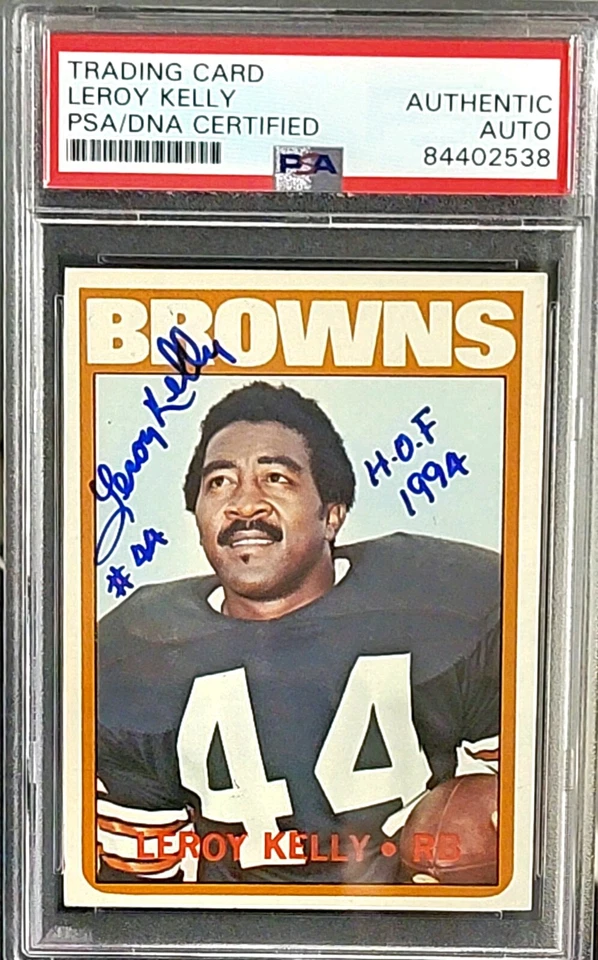 🔥 Leroy Kelly Signed 1972 Topps PSA/DNA Auto Certified!  "HOF 1994"  RARE! - Image 1 of 3