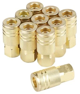 10 Pieces Steel Industrial Air Coupler Set Quick Connect Air Hose Fittings He... - Picture 1 of 7
