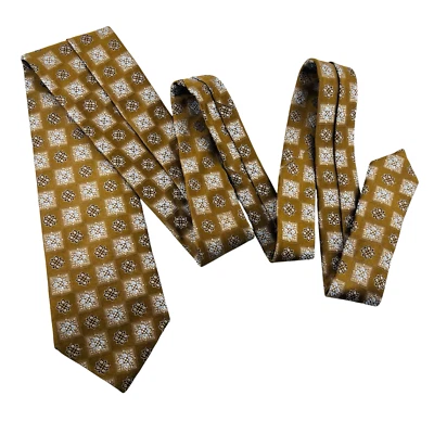 CANALI 100% шелк шеи галстук сделано в Италии фуляр цветочный бронзы XL длинный - качество! - Изображение 1 из 4