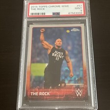 2015 Topps Chrome WWE Wrestling The Rock Refractor #57 PSA 9 Mint
