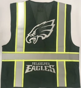 PHILADELPHIA EAGLES GREEN REFLECTIVE SAFETY VEST W/REFLECTIVE LOGO - Picture 1 of 2