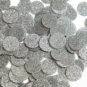 Lentejuelas redondas 15 mm gris platino metálico brillante textura lentejuelas - Imagen 1 de 2