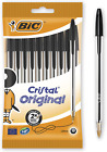 50 x Black Ink Medium BallPoint (1.0 Mm) Pens, NO Smudge , for Office School