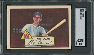 1952 Topps #291 Gil Coan Washington Senators  SGC 5