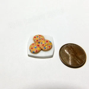 Dollhouse Miniature Fun Color Cookies - Artist Made OOAK - Cute MIni Sweets - Picture 1 of 4