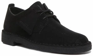 Clarks Originals Desert London Damen-Schnürschuh aus schwarzem Wildleder Größe US 5 – 11 - Bild 1 von 12