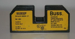 BUSS BG3032P Blocco fusibili serie BG; 25 - 30 Amp, 480 Volt, montaggio su guida DIN - Foto 1 di 3