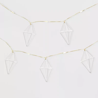 NEW Opalhouse LED Geometric Fairy String Lights 25 ct white metal battery power - Image 1 of 4