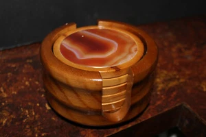 Super Hermoso Excelente Juego de Posavasos de Ágata Natural 7 Piezas - Imagen 1 de 2