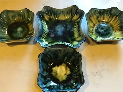 Vintage Studio Pottery Portmadoc Pottery Wales Square Vegetable / Side Dishes - Image 1 of 4