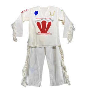 Native American Childs Costume Small Fringed Hand Painted Handmade 2 Piece - Picture 1 of 11