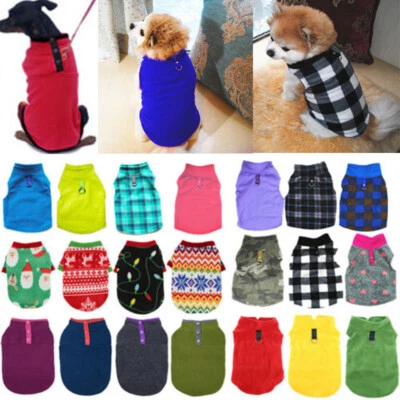 Pet Dog Warm Coat Fleece Jacket Jumper Sweater Winter Clothes Puppy Vest Outfit - Image 1 of 4