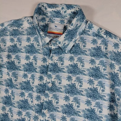 Simply Southern Mens L Tropical Palm Tree Print Short Sleeve Button Up Shirt - Image 1 of 4