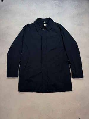 Luigi Borrelli Napoli Hombres Chaqueta de Longitud Media Azul Marino Nylon Chaleco de Lana Aislado Foto 1 de 4