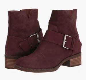Gentle Souls Best Slit Moto Suede Casual Ankle Boots In Plumberry Size: 5 - Picture 1 of 10