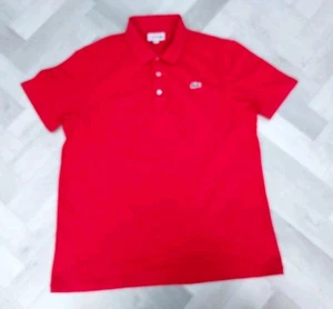 GENUINE Lacoste SHORT Sleeved Red Polo Shirt Size 6 / XL - Picture 1 of 5