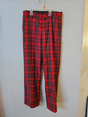  Janie and Jack Boy's Red Plaid Wool  Dress Pants: Size 12 Christmas  - Image 1 of 2