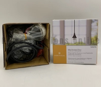 Portfolio Mini Corded Pendant Fitter NO SHADE Matte Black #F129 - Image 1 of 3