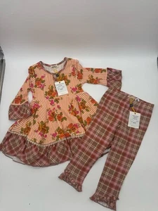 Foxtale County Fair Dress & Prairie Plaid Leggings Set Size 3T - Picture 1 of 9