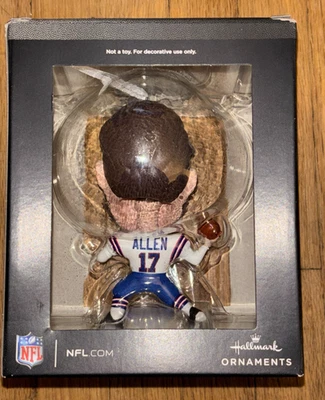 BILLETES DE BÚFALO JOSH ALLEN ADORNO DE NAVIDAD CABEZA BOBBLE Foto 1 de 4