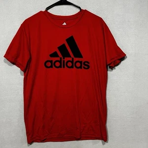 Adidas Primegreen Short Sleeve T-Shirt Boys XL (18-20) Red Black Logo Aeroready - Picture 1 of 5