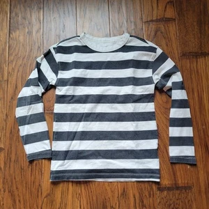 H&M Boys Long Sleeve Shirt Black And White Stripes Vintage Shirt - Picture 1 of 6