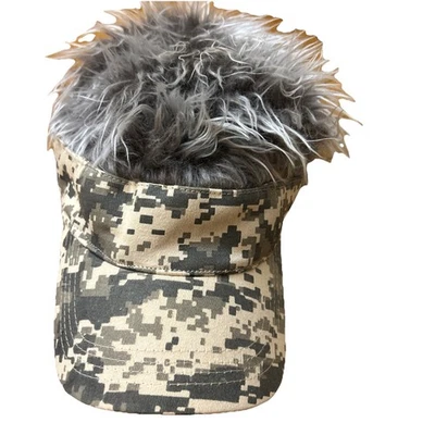 Hip-hop Baseball Cap With Spiked Hairs Wigs Adjustable Sun Visor  , Pre-Owned - Image 1 of 3