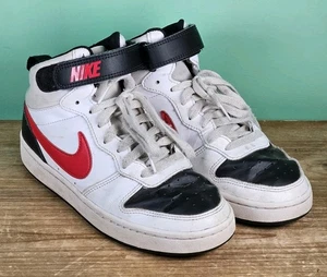 Nike Court Borough Mid 2 White University Red Black Size 6Y Youth CD7782-110 - Picture 1 of 7