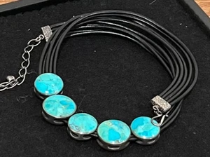 Jay King - Desert Rose Trading Wende Halskette - Sterlingsilber / Türkis - Bild 1 von 7