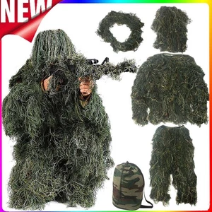 Erwachsener Feld 3D Ghillie woodland Tarnanzug Camo Camouflage Kleidung Jagd - Bild 1 von 21